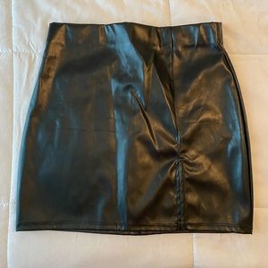 Black leather skirt